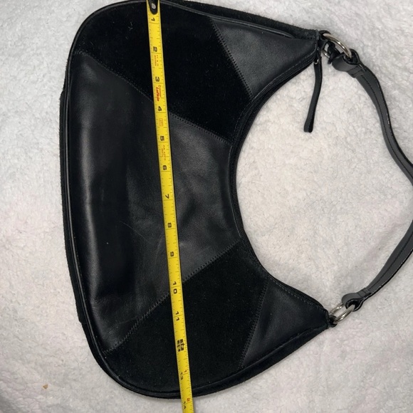 NWOT Etienne Aigner Black Leather & Suede Hobo Shoulder Bag Purse Y2K - Picture 4 of 11